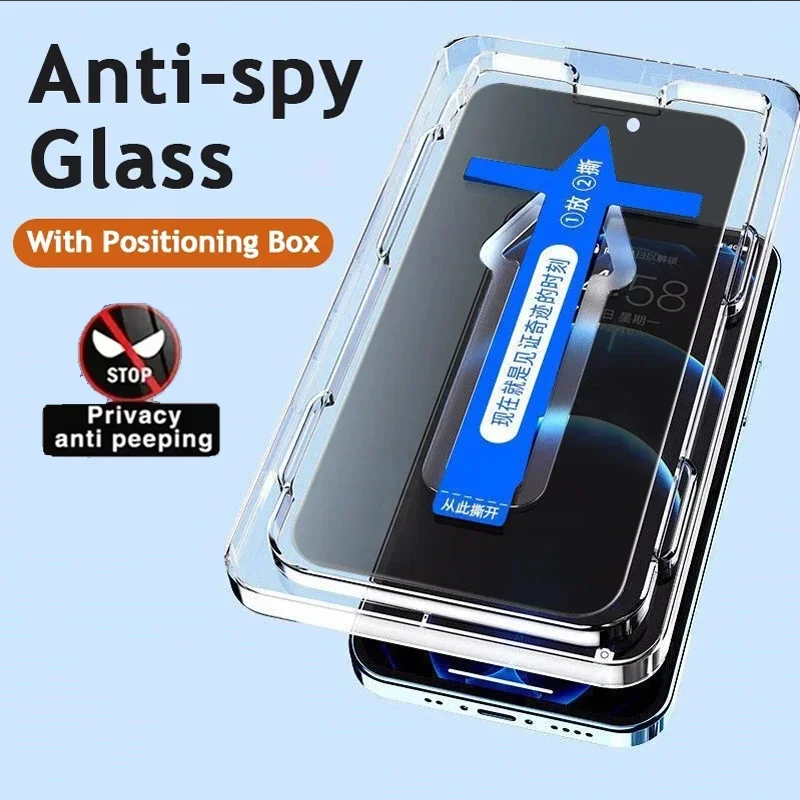 Privacy Screen Protector - 3Pcs Privacy Tempered Glass Dust Free