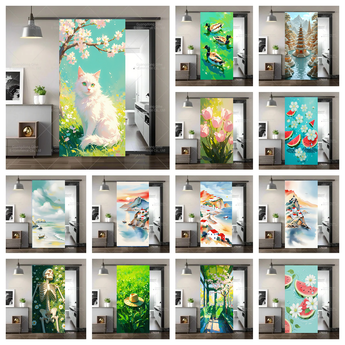Tulip Cat Cherry Blossom Scene - đánh giá và giá Full Cover Adhesive
