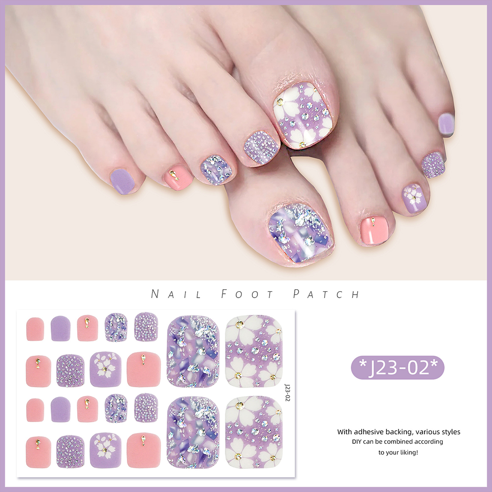22tips/Sheet Toe Nail Stickers - đánh giá và giá Full Cover Adhesive