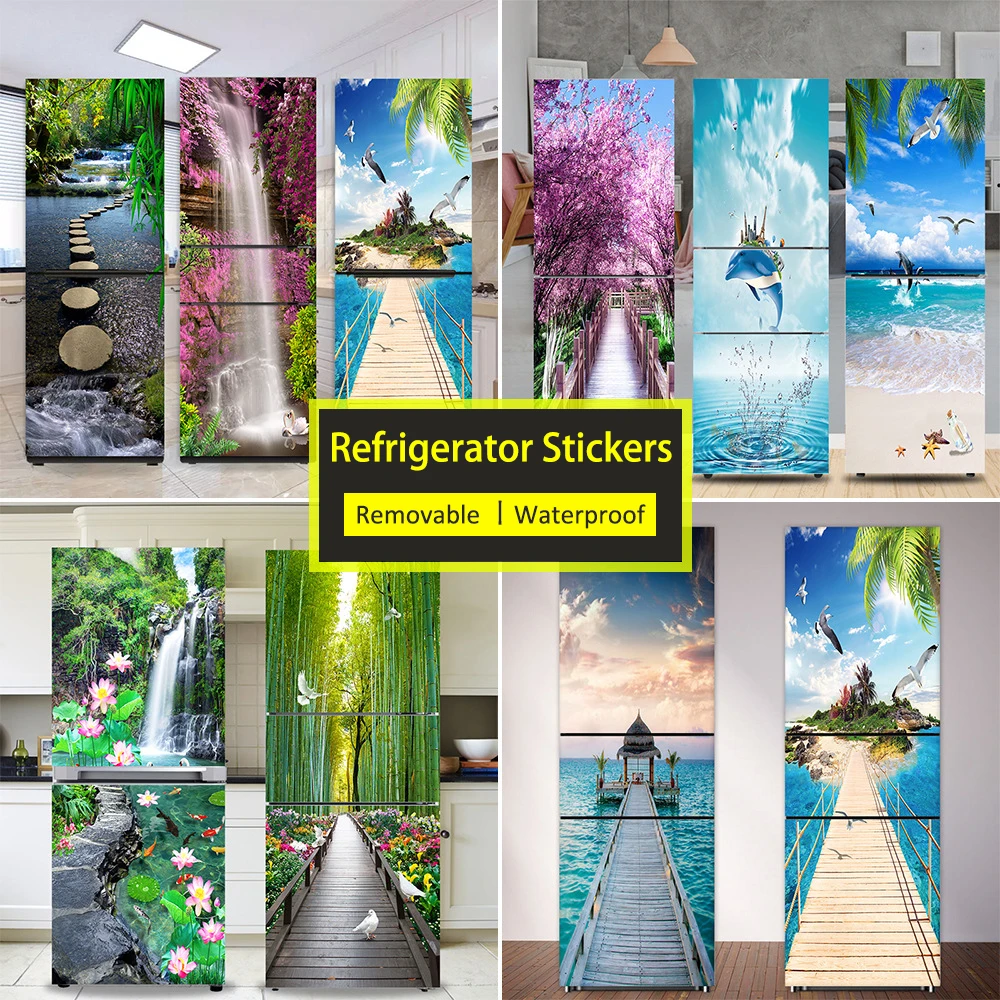 Seaside Beach Fridge Sticker F - đánh giá và giá Full Cover Adhesive