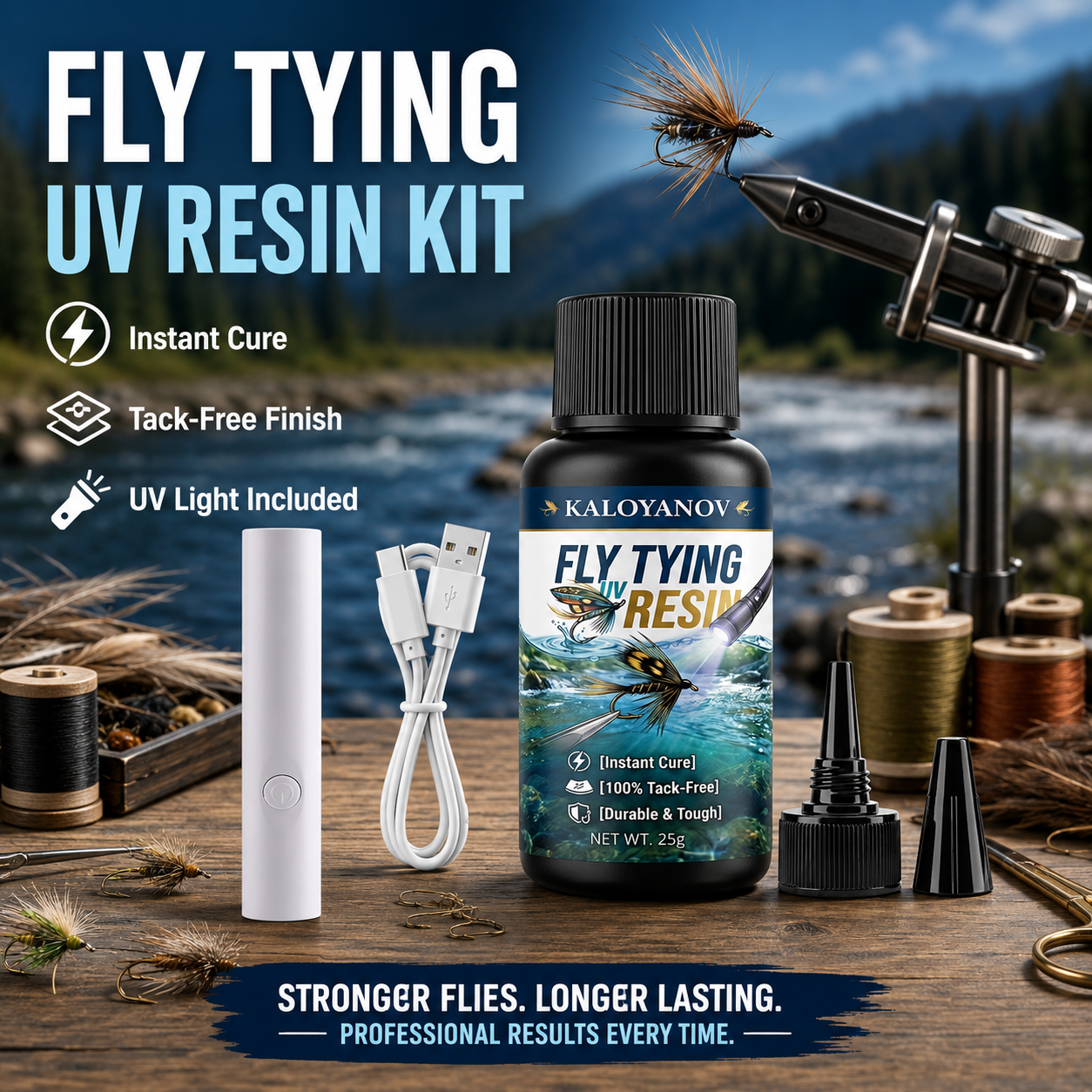 UV Resin Fly Tying Kit with US - đánh giá và giá Liquid Uv Glue Kit