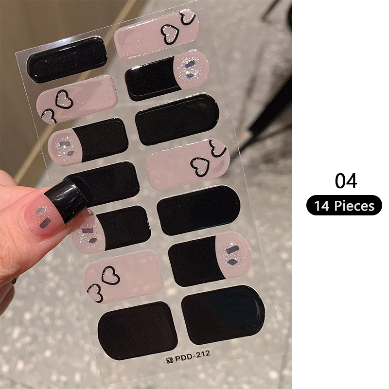 Baking-free Pink Nail Stickers - đánh giá và giá Full Cover Adhesive