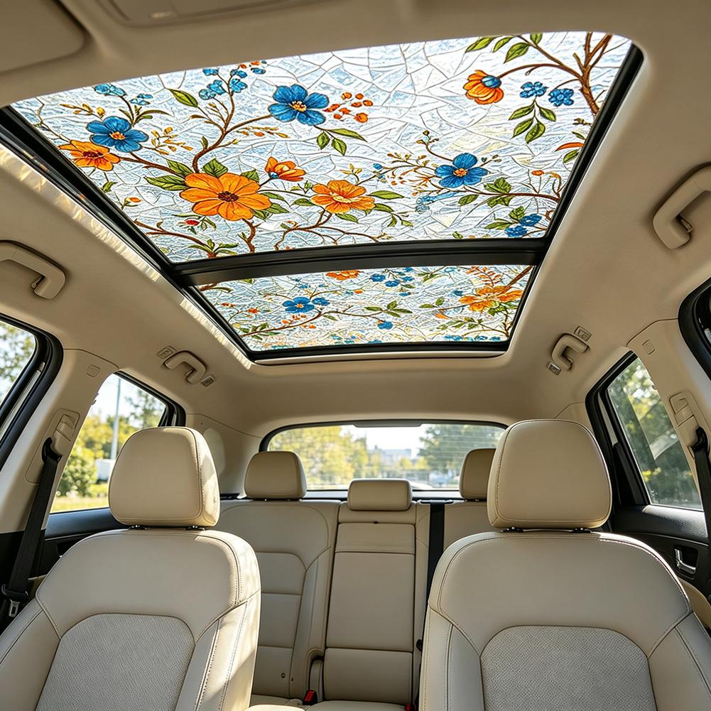 Floral Stained Glass Car Sunro - đánh giá và giá Privacy Screen Protector