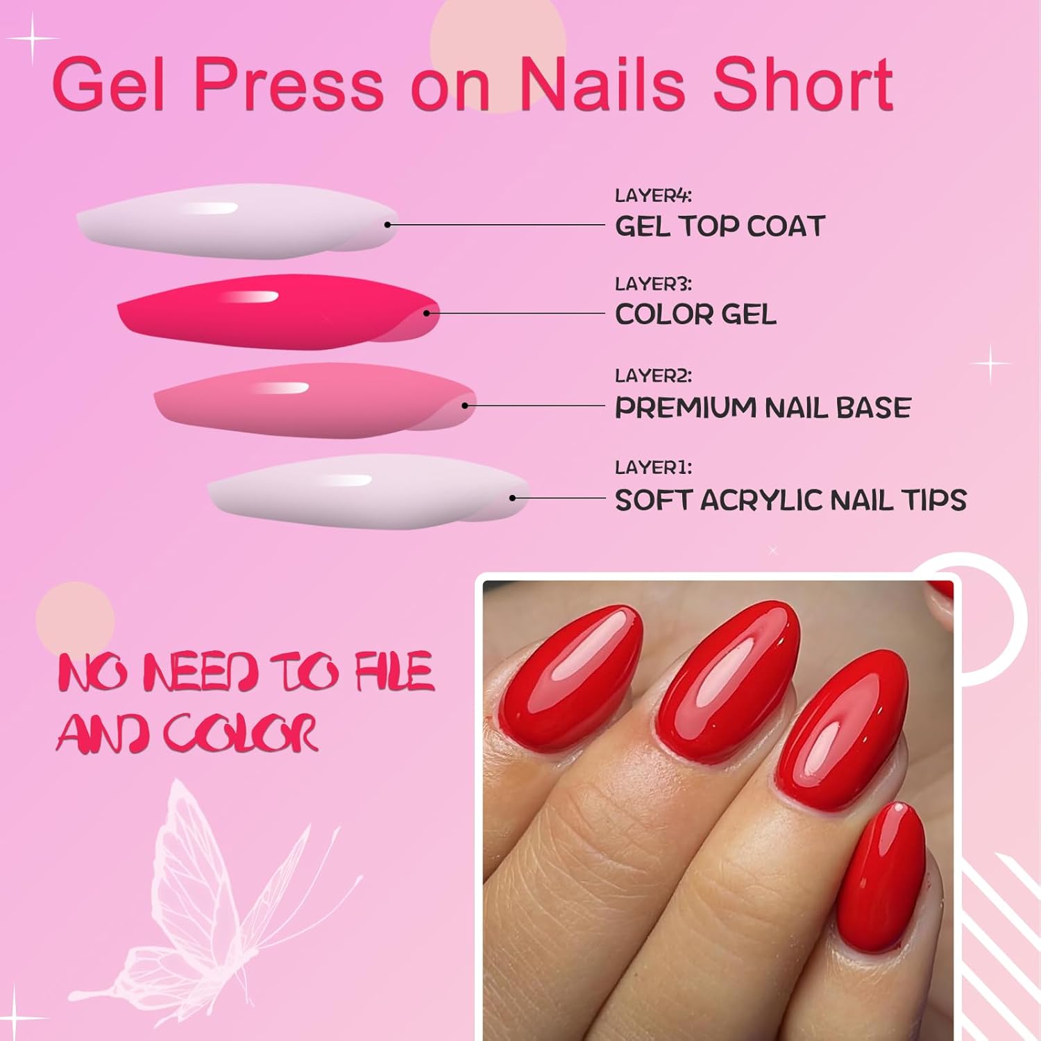 Oval Press on Nails Short Fake - đánh giá và giá Full Cover Adhesive