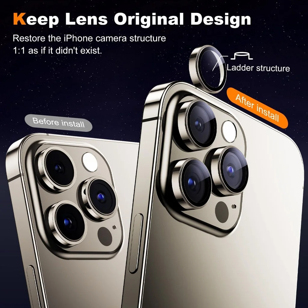 3Pcs Metal Camera Lens Protect - đánh giá và giá Tempered Glass Screen 9H